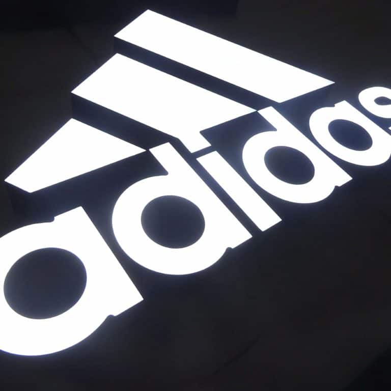 White super-bright-Adidas-logo-for-visual-merchandising