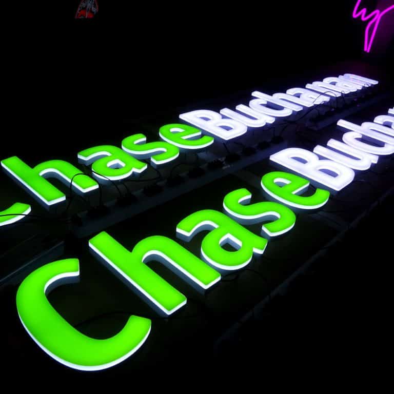 Artificial Neon Sign in Brand Colours for Retail, Business, and Merchandising from NeonPlus.