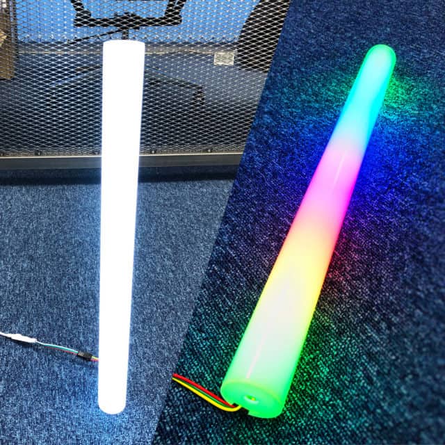 NeonPlus Tube in white and rainbow colours side by side